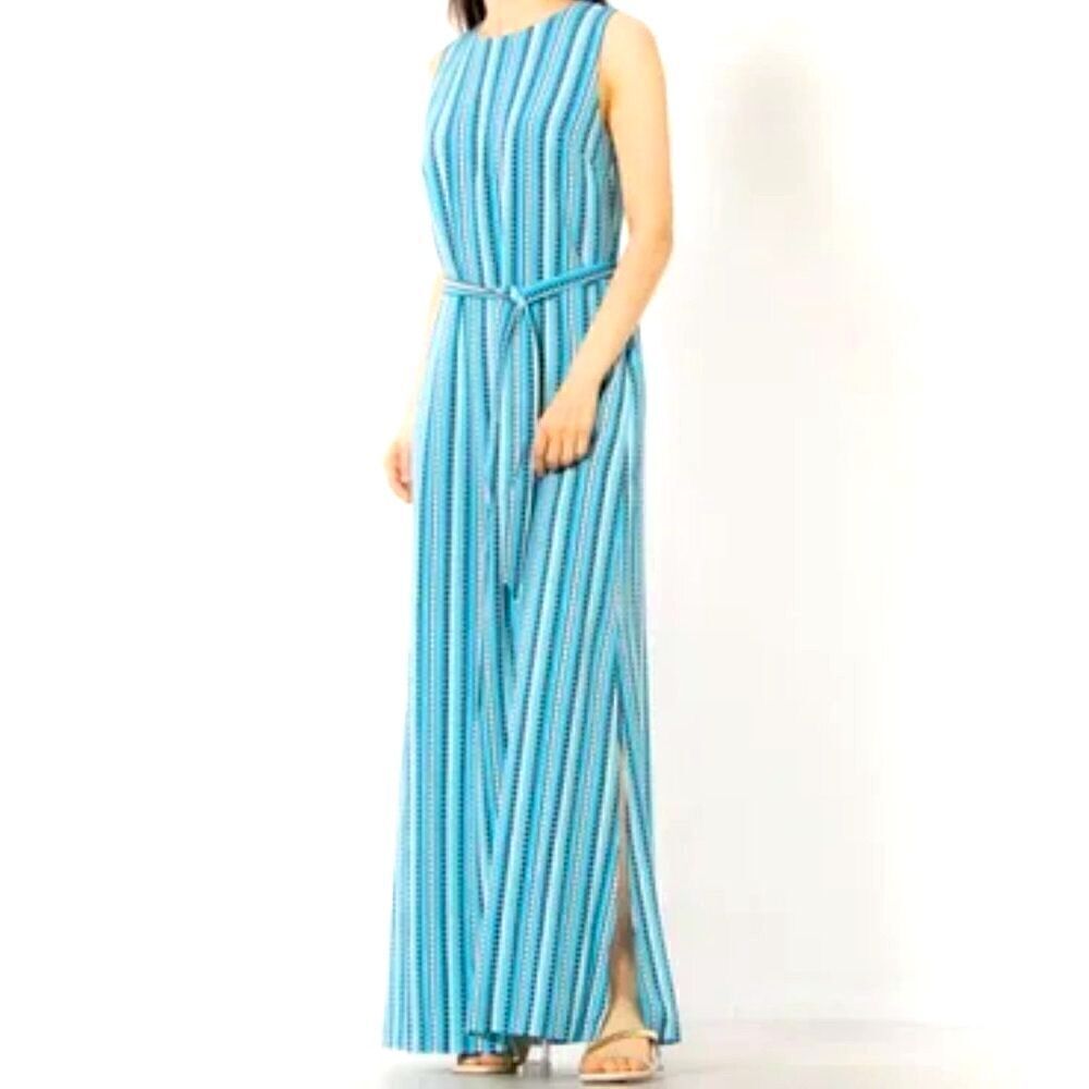 NWT Karl Lagerfeld Paris Torquoise Maxi Dress Size 6 - Picture 3 of 11